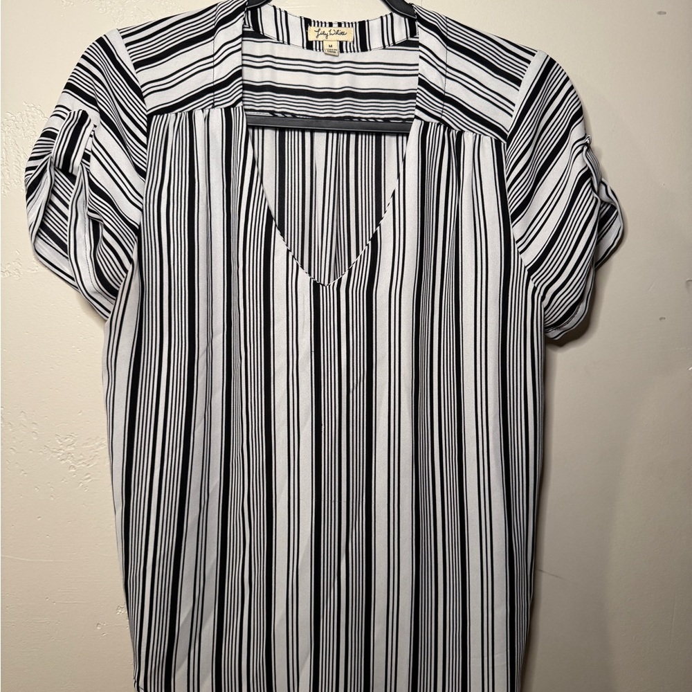Striped Black and White Women's Blouse